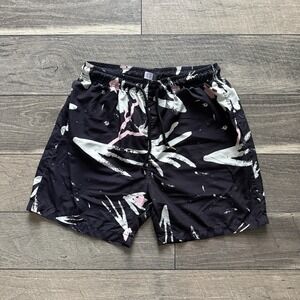 CRTV SCTY Board Shorts Swim Trunks Mens Large Black Floral Gym Shorts Streetwear